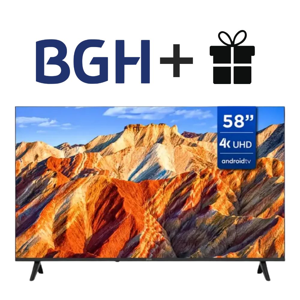TELEVISOR BGH 58 UHD 4K SMART MAS REGALO MOD B5824UK6AIP