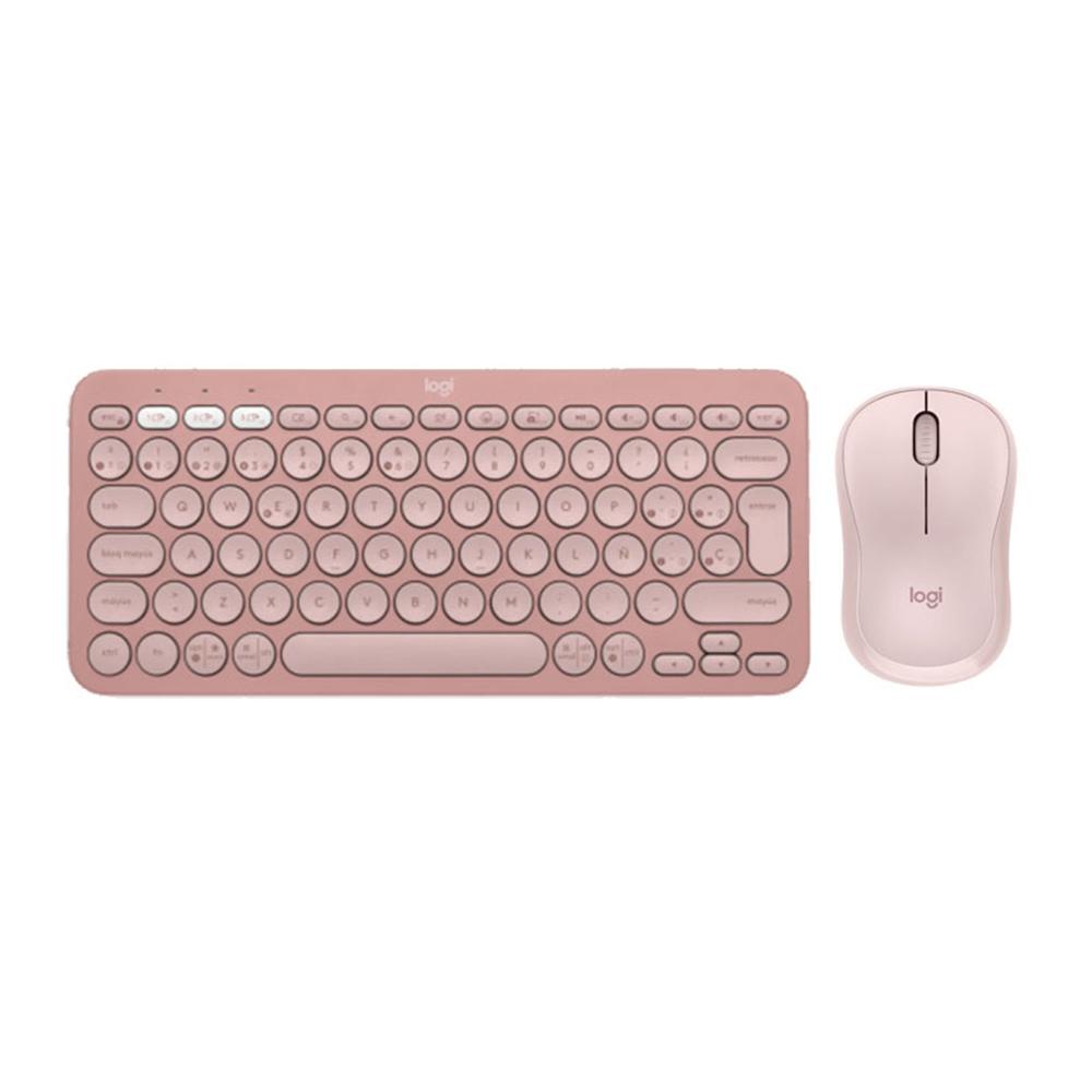 COMBO LOGITECH TECLADO K380S MOUSE M240 ROSADO
