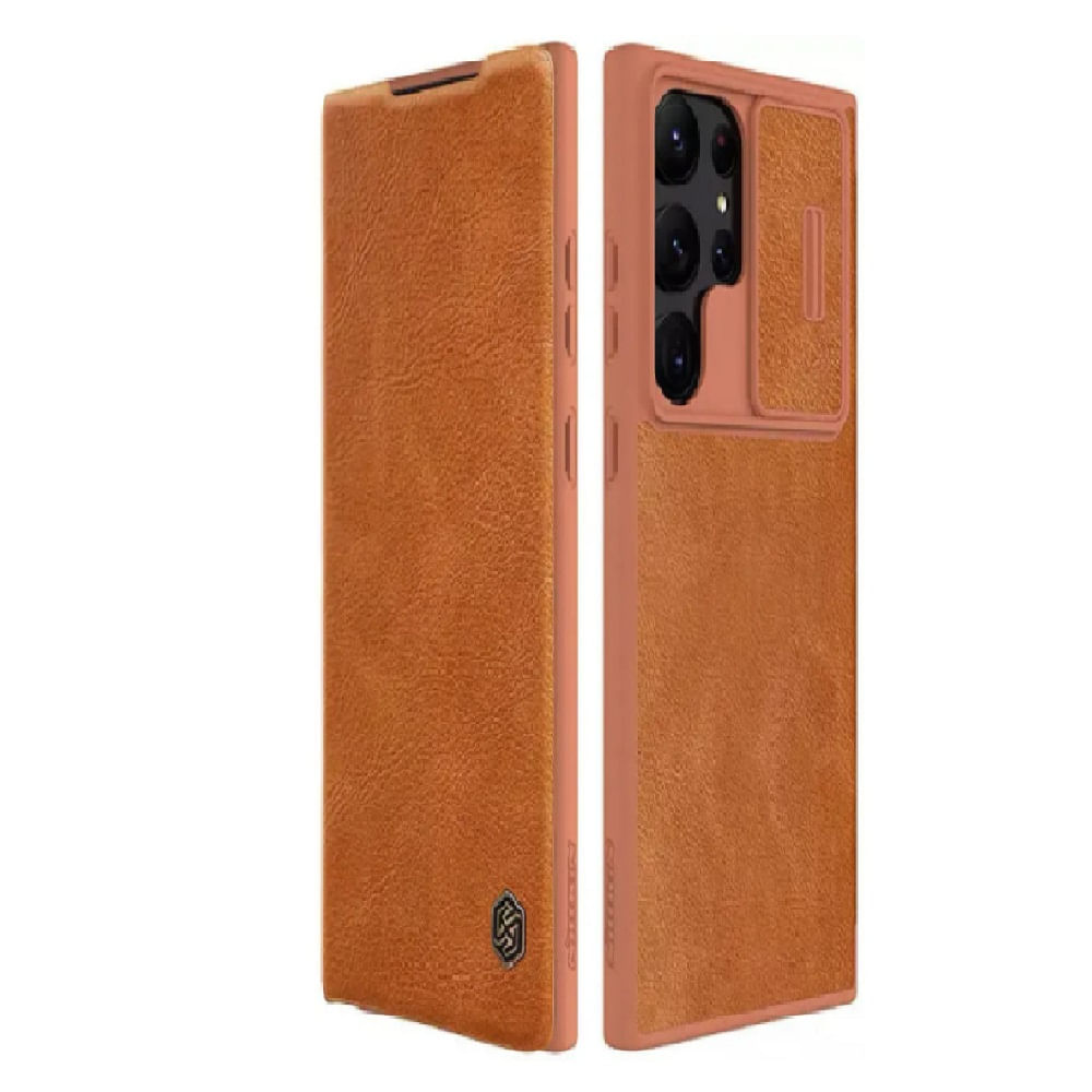 Case Qin Pro Leather para Samsung S23 Ultra - CAMEL