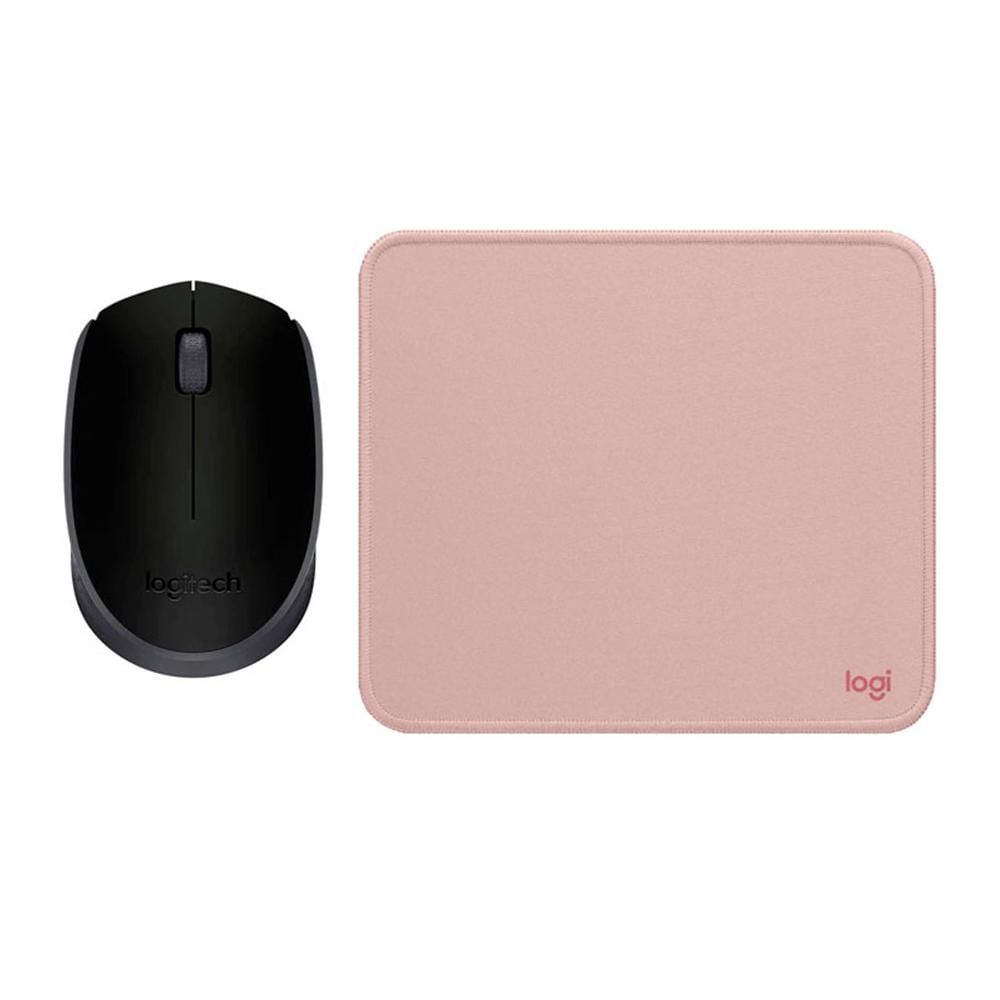 COMBO LOGITECH MOUSE M170 NEGRO PAD MOUSE 200x230 ROSADO