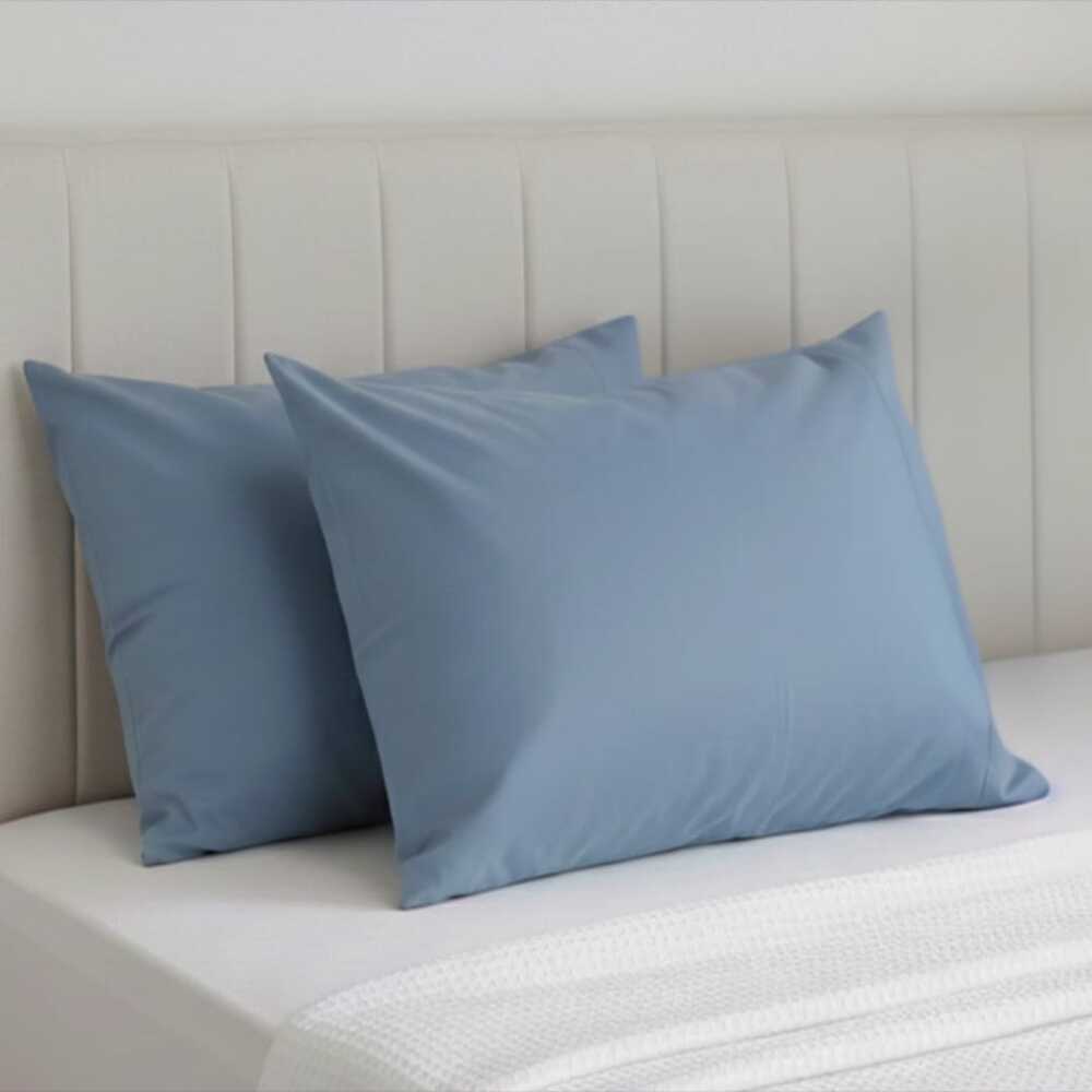 SET X 2 FUNDAS DE ALMOHADA ALGODON 180 HILOS 70 X 50 CM ACERO FREE HOME