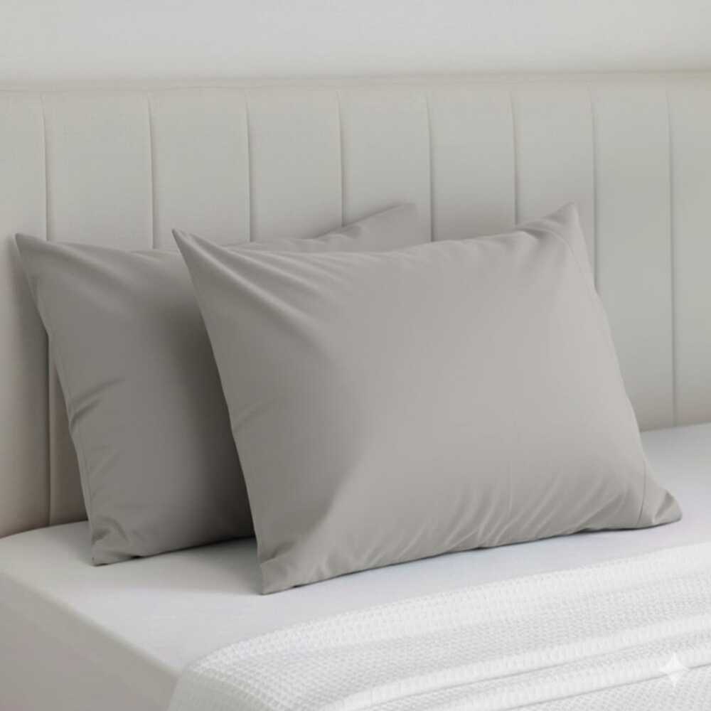 SET X 2 FUNDAS DE ALMOHADA ALGODON 180 HILOS 70 X 50 CM GRIS FREE HOME