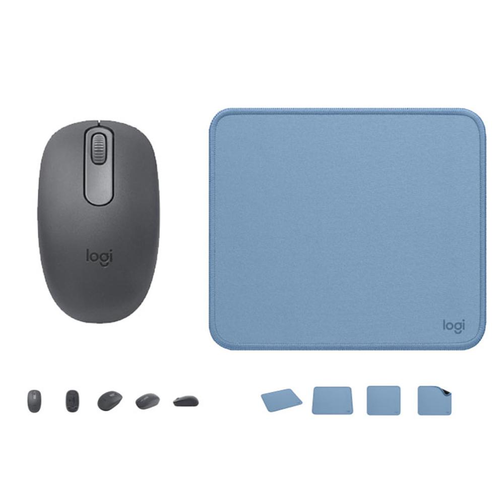 COMBO LOGITECH MOUSE M190 NEGRO PAD MOUSE 200x230 AZUL
