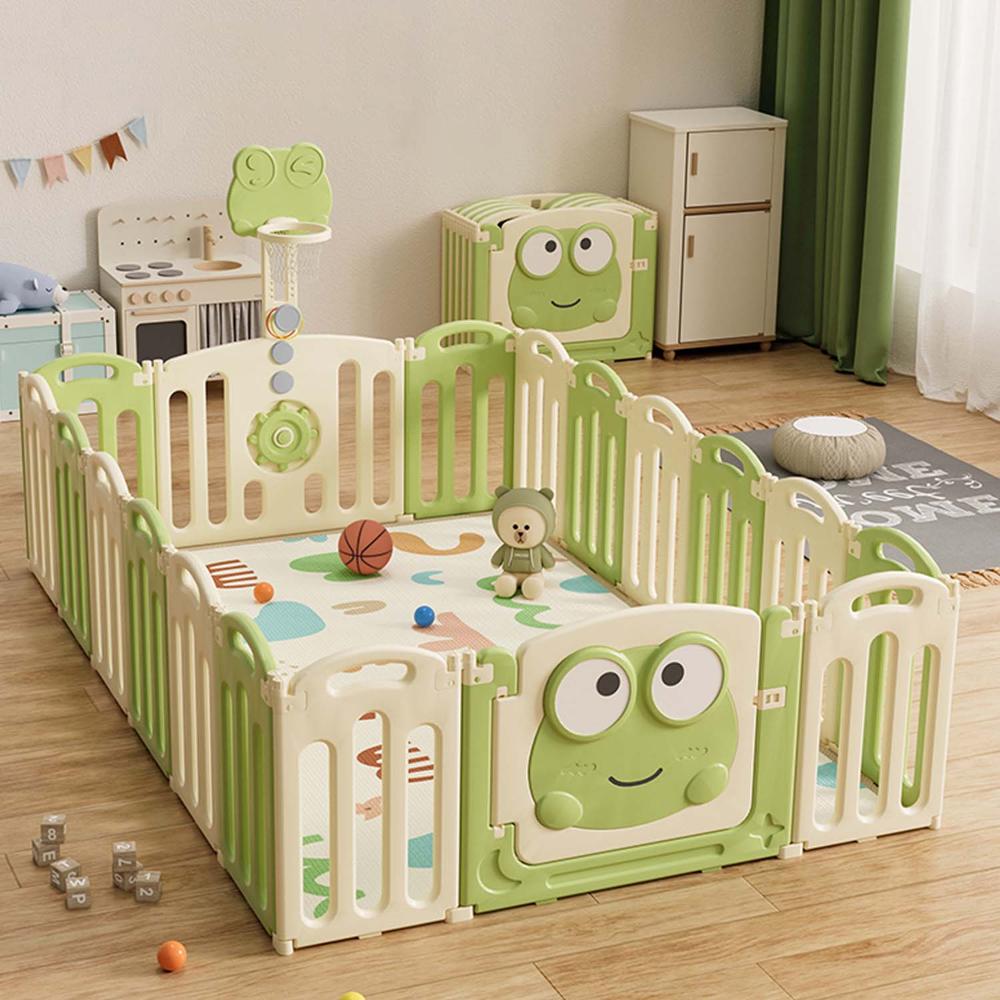 CORRAL PARA BEBES Y NIÑOS PLEGABLE DE SAPITO - ALFOMBRA DE REGALO