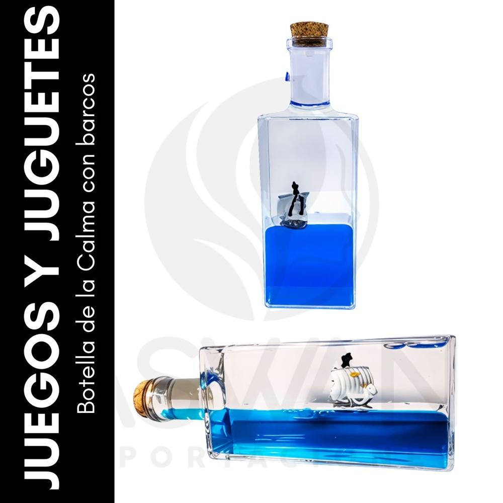 Botella de la Calma con barcos