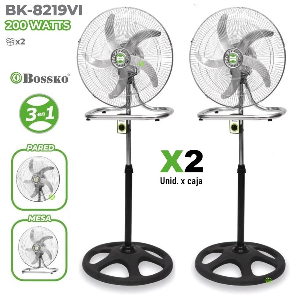 Ventilador Industrial BOSSKO 3 en 1 18 3 Vel 200W BK 8219VI