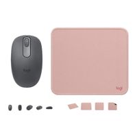 COMBO LOGITECH MOUSE M196 NEGRO PAD MOUSE 200X230 ROSADO