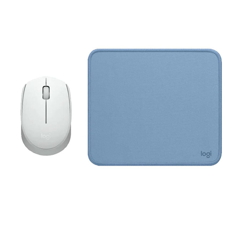 COMBO LOGITECH MOUSE M170 BLANCO PAD MOUSE 200x230 AZUL