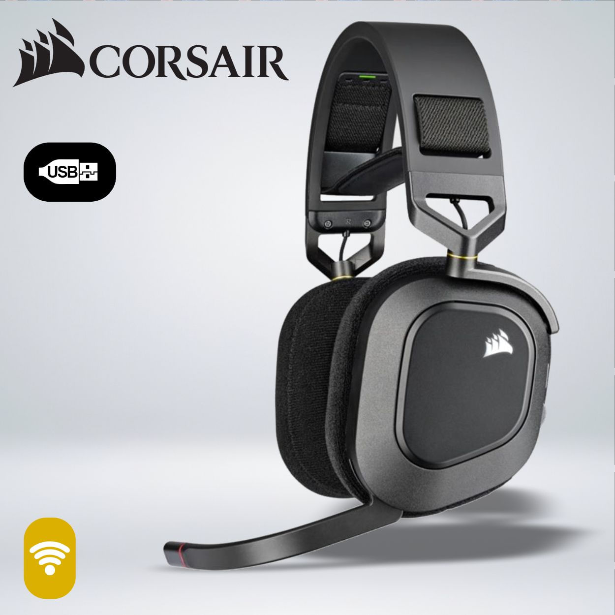 AUDIFONO GAMER CORSAIR HS80 RGB WIRELESS SONIDO DOLBY ATMOS INMERSIVO