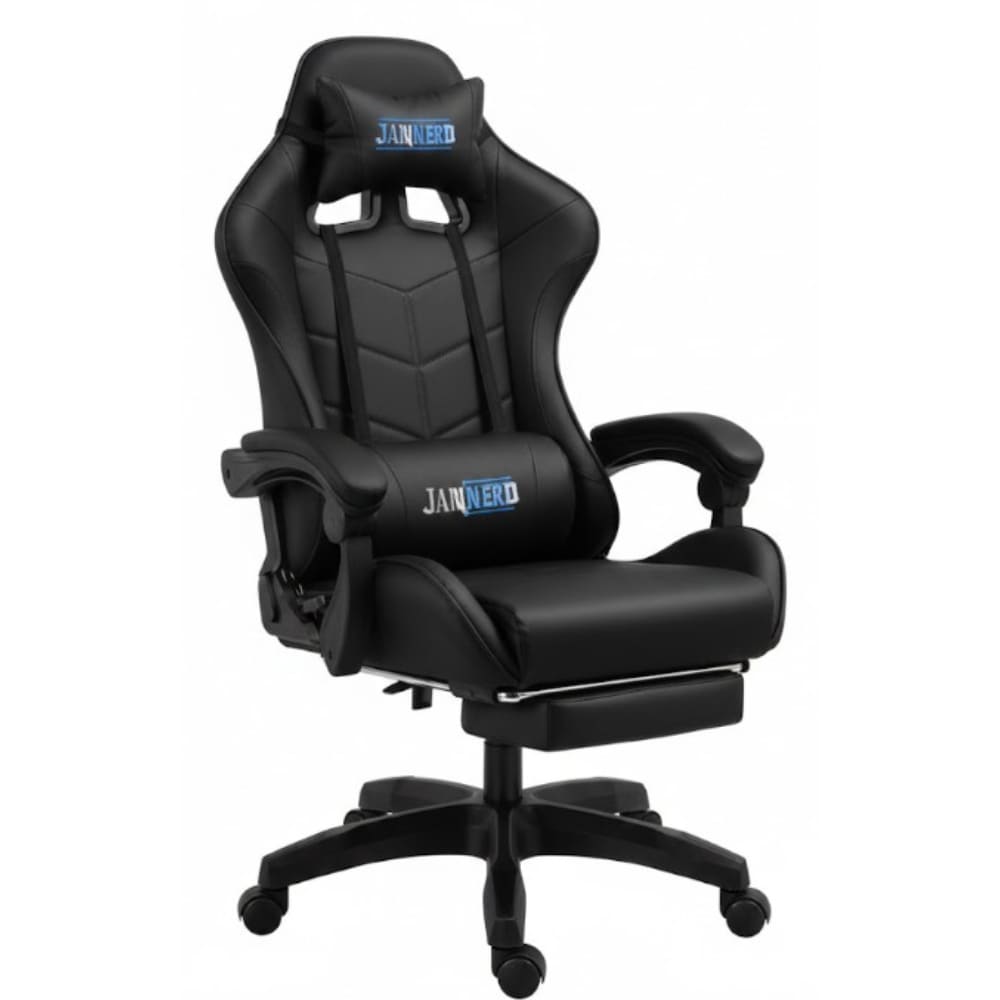 Silla Gamer Pro Con Masajeador Ergonomica Reclinable Posapies y Cojin