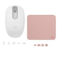 LOGITECH MOUSE M19 BLANCO PAD MOUSE 200x230 ROSADO