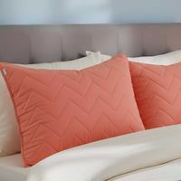 SET DE 2 FUNDAS DE ALMOHADA ACOLCHADA ALGODON TERRACOTA  70 X 50 CM
