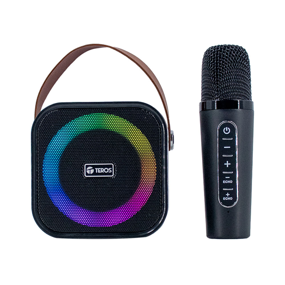 Parlante Karaoke Inalámbrico TEROS BT 54 10W USB Iluminación LED