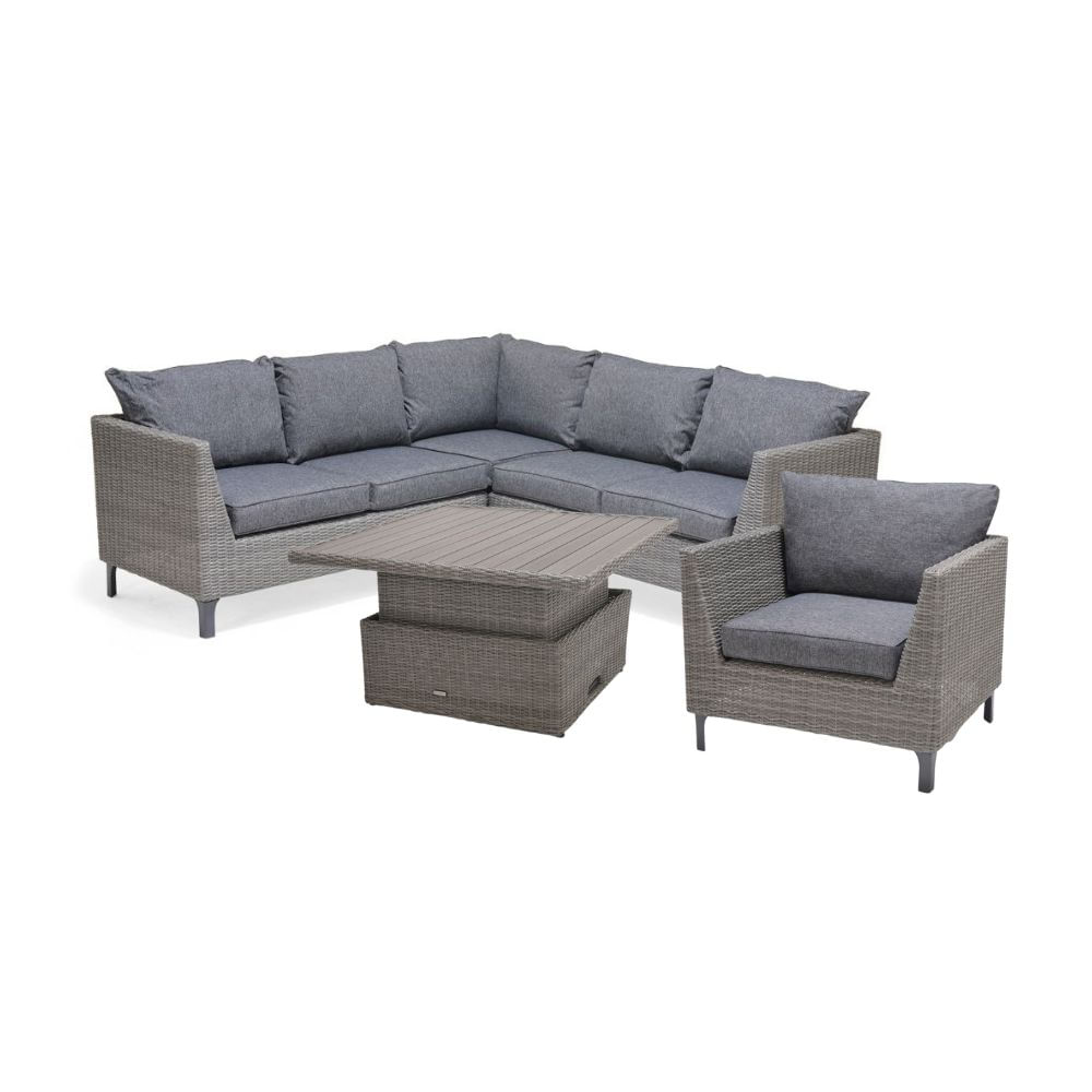 Juego de Sala de Terraza Bermuda Orange: Seccional + Mesa Elevada + Sillón