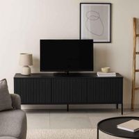 Mesa de TV Acanalado Net con Canto Grueso Color Negro TU MESITA