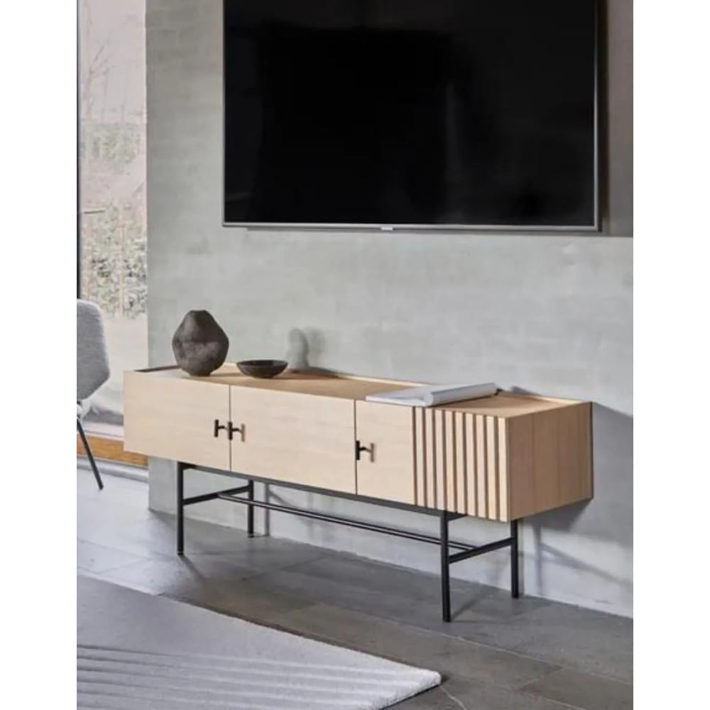 Mesa de TV Kayla con Canto Grueso Color Panela TU MESITA