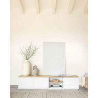 Mesa de TV Charger con Canto Grueso Color Blanco\Panela TU MESITA