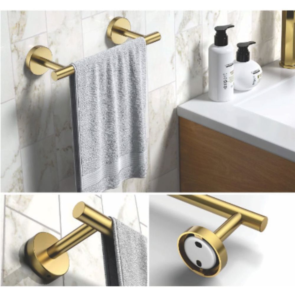 Set de Accesorios para baño 4 piezas modelo Cirlux en Acero Inoxidable Color Dorado Set de Accesorios para baño 4 piezas modelo Cirlux en Acero Inoxidable Color Dorado