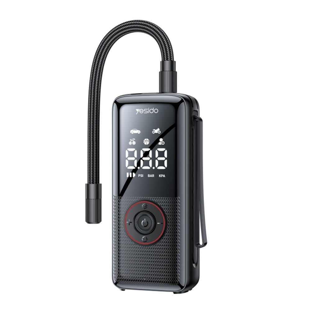 INFLADOR INALÁMBRICO YESIDO VC17  PORTÁTIL CON PANTALLA LED Y BATERÍA 5200mAh