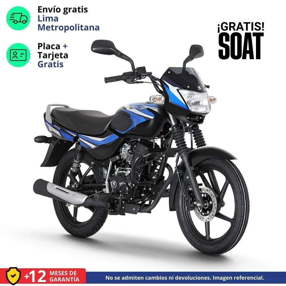 Moto Bajaj CT 125 Negro Azul