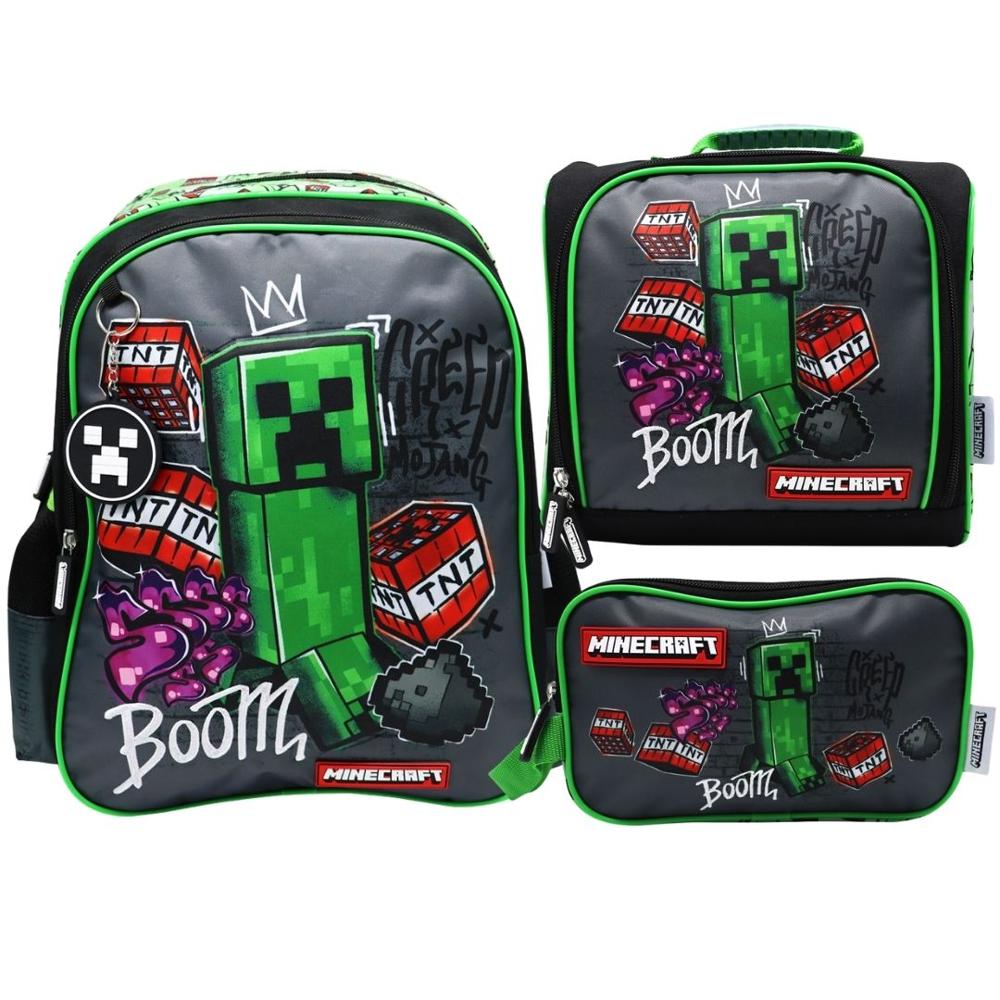 Pack Escolar Mochila Minecraft Creeper Oficio Pack Escolar Mochila Minecraft Creeper Oficio
