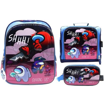 Pack Escolar Mochila Among Us Azul Oficio