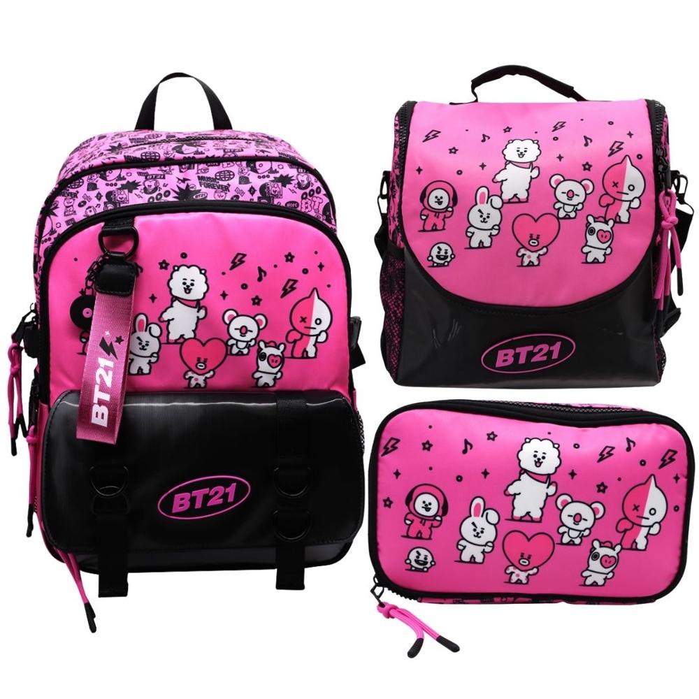 Pack Escolar Mochila BT21 Rosado Oficio Pack Escolar Mochila BT21 Rosado Oficio