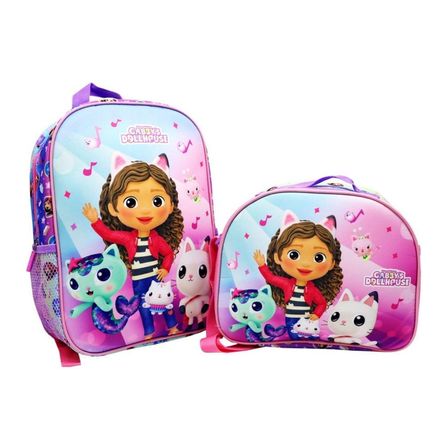 Pack Escolar Mochila y lonchera Gabby Dollhouse Nido Pack Escolar Mochila y lonchera Gabby Dollhouse Nido