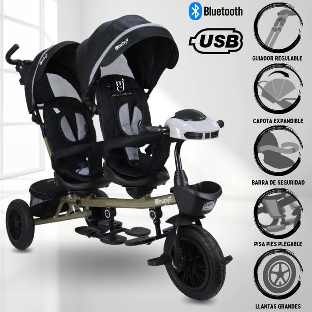 Triciclo Guiador Gemelar «TWIN RACE» Edición Limitada Black
