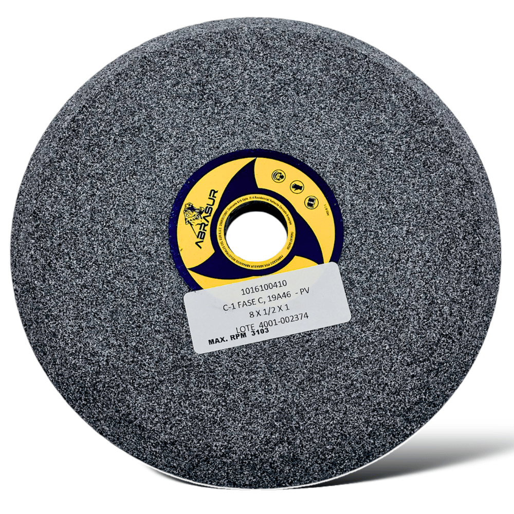 Piedra Biselada Gris para Afilar Sierra Cinta de Tableadora Madera Abrasur 8x1/2x1 19A46