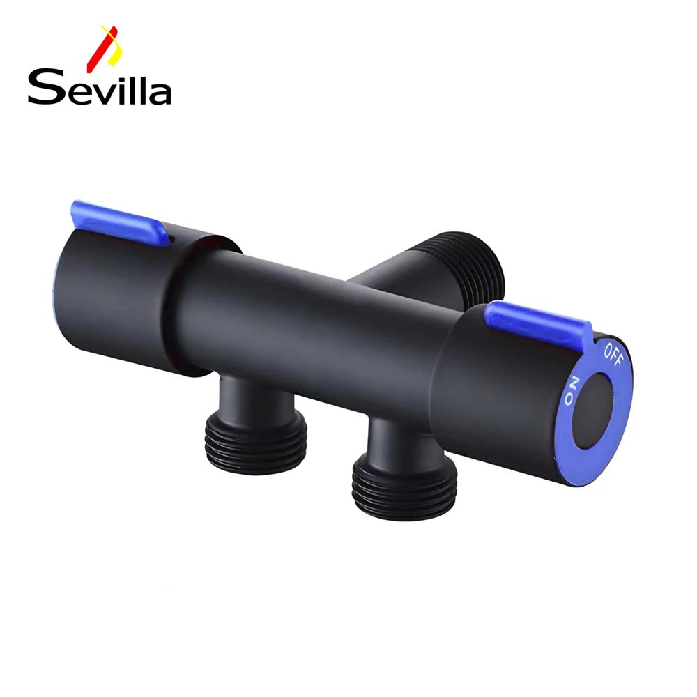 Válvula Doble para Bidet Negro Mate Acero Inox Sevilla