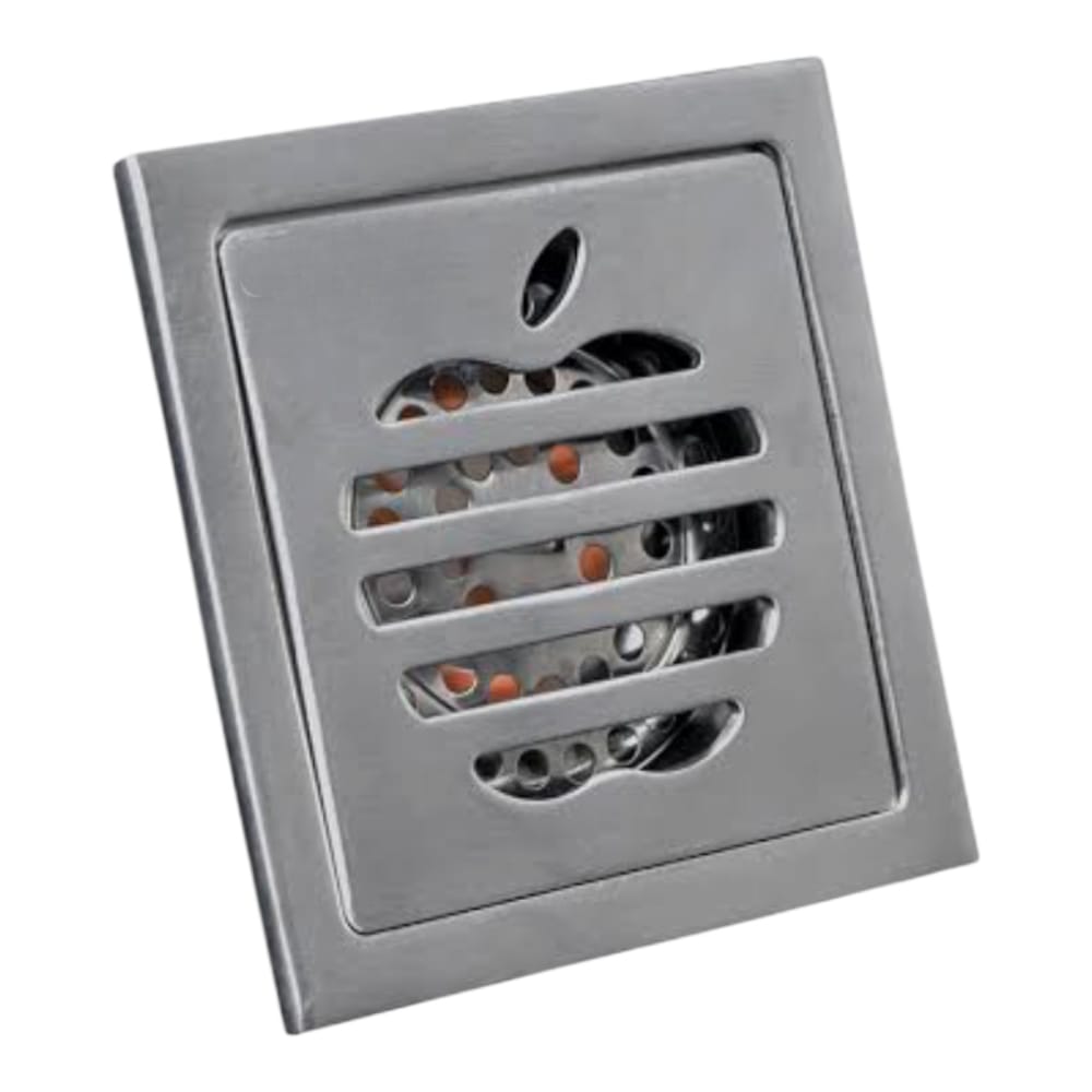 Sumidero Desague Apple de Acero Mate SUS 304 de10x10cm con borde