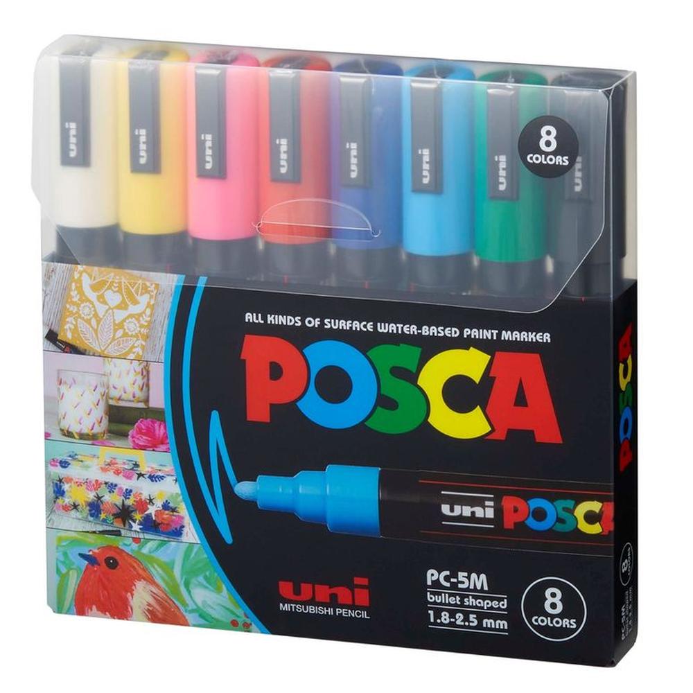POSCA Pack PC-5M 8C Básico Nueva Presentación X8