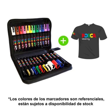 POSCA - Marcadores Pack x 24 y Polo de Regalo
