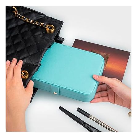 Joyero Organizador para Señoritas Color Celeste Joyero Organizador para Señoritas Color Celeste