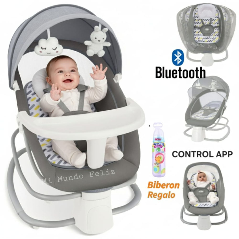 MECEDORA PARA BEBE 4 EN 1 DELUXE GRIS MECECAMGRAY MECEDORA PARA BEBE 4 EN 1 DELUXE GRIS MECECAMGRAY