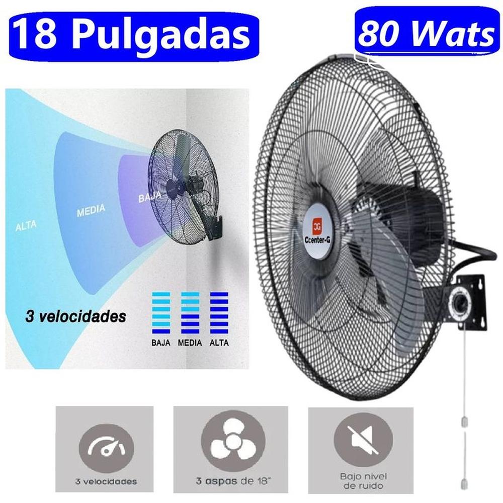 Ventilador 18"" Pared con Rack 80 Wats Ccenter G Semi industrial