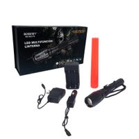 Linterna Táctica de Mano Multifunción – Zoom y Vara Roja Bossney BS-3933-T6