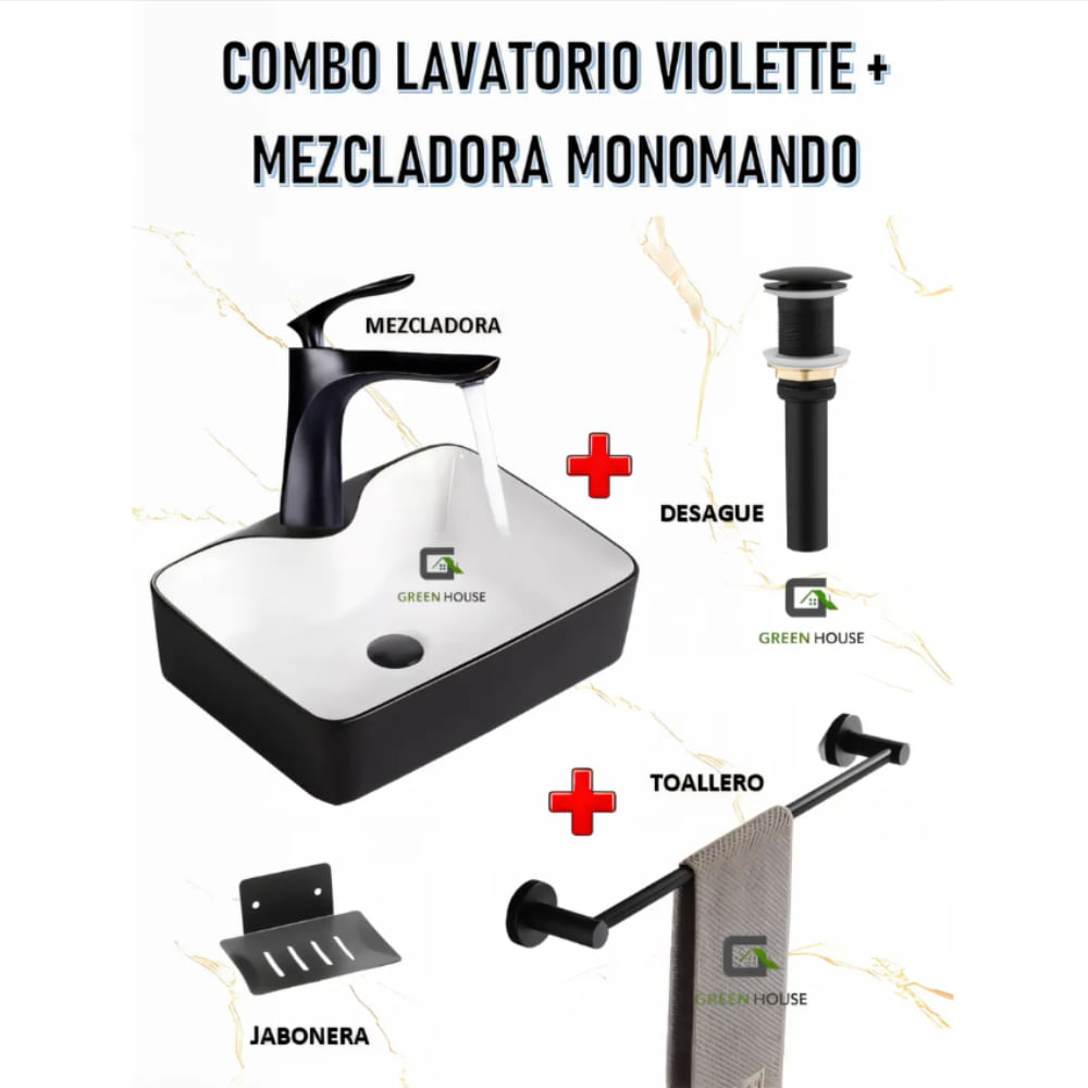 COMBO LAVATORIO VIOLETTE  MEZCLADORA MONOMANDO