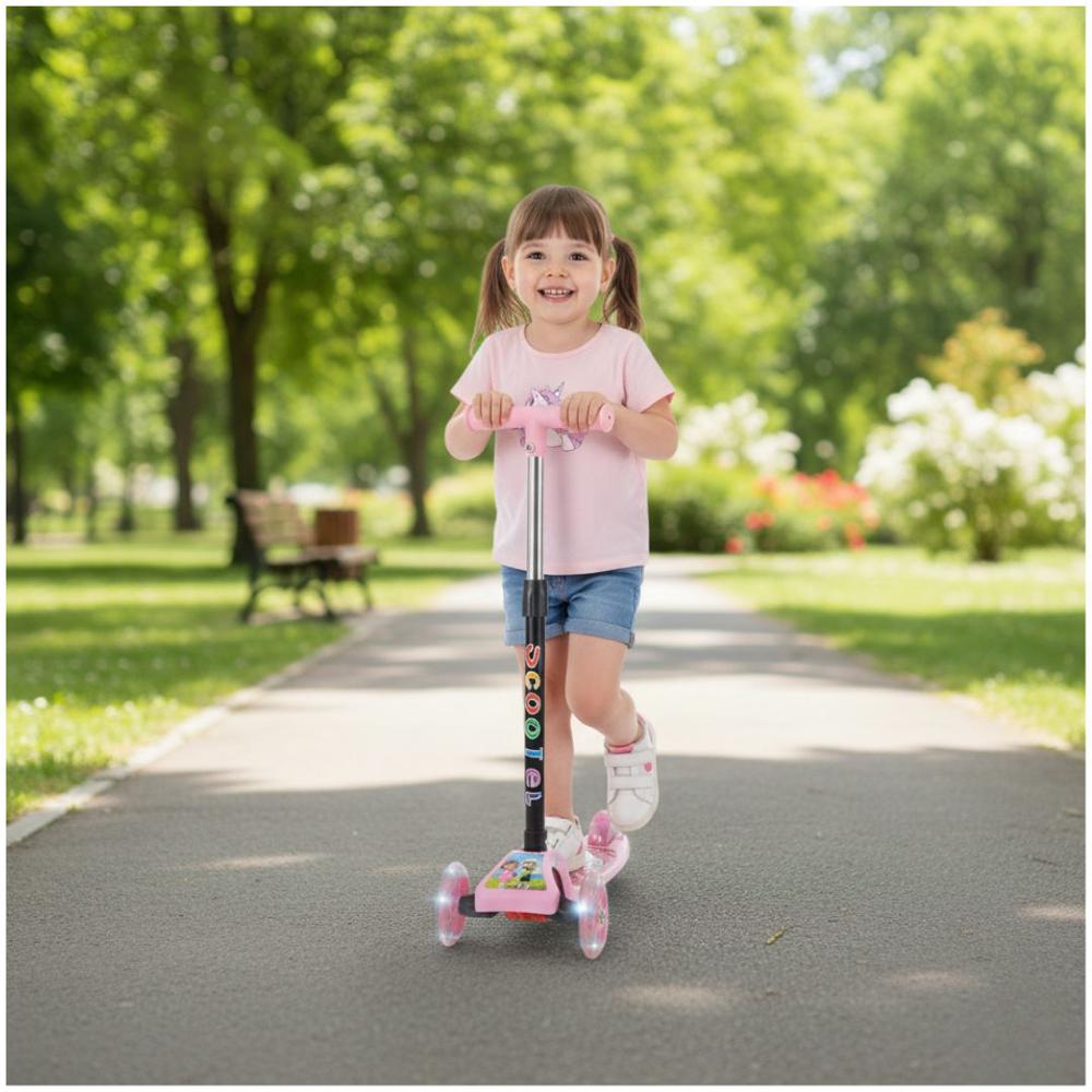 Scooter Infantil Plegable Para Niñas y Niños Con Luces LED