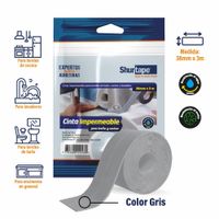 Cinta Impermeable Gris- para baño y cocina 38mm x 3m.