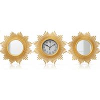 Reloj De Pared Nórdico Rayos De Sol Estrella Moderno 3 Piezas