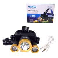 Linterna Frontal Recargable 3 LED 5W – Alto Brillo Ewtto L5522