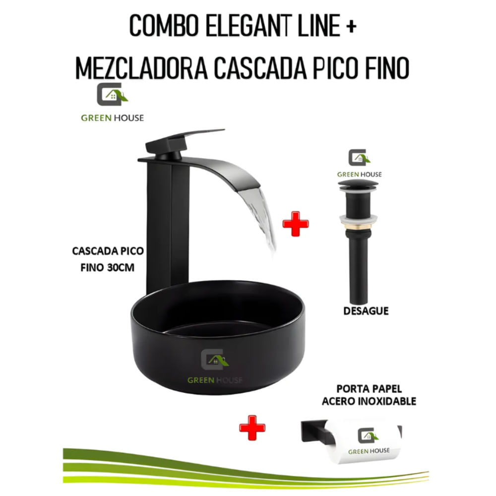 COMBO ELEGANT LINE  MEZCLADORA CASCADA PICO FINO