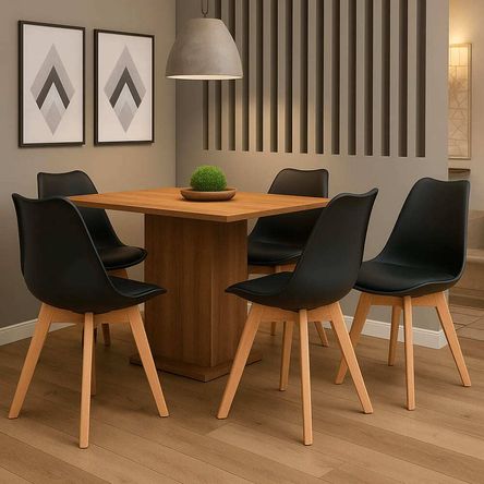 Juego de 4 Sillas de Comedor Terraza Bonno Negro Juego de 4 Sillas de Comedor Terraza Bonno Negro