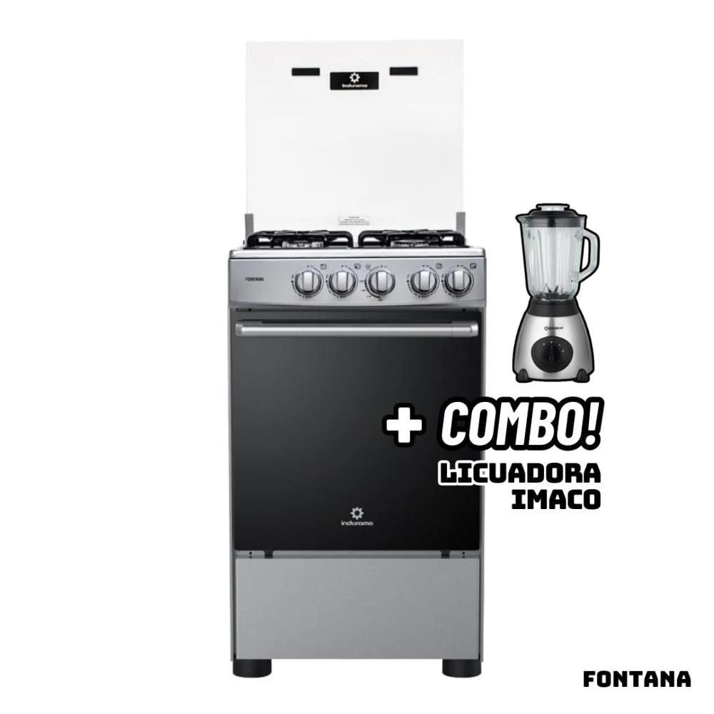 Cocina De Pie INDURAMA a Gas 4 Hornillas FONTANA - Licuadora IMACO