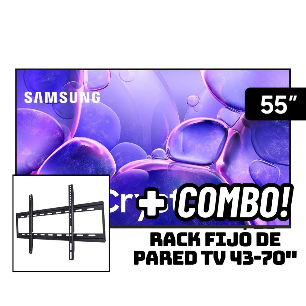 TELEVISOR SAMSUNG 55 SMART TV TIZEN OS 4K CRYSTAL UHD LED 2025 UN55U8000FGXPE - RACK FIJO