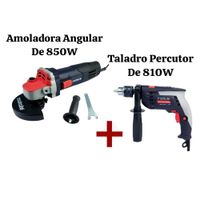 AMOLADORA ANGULAR DE 850W Y TALADRO PERCUTOR DE 810W