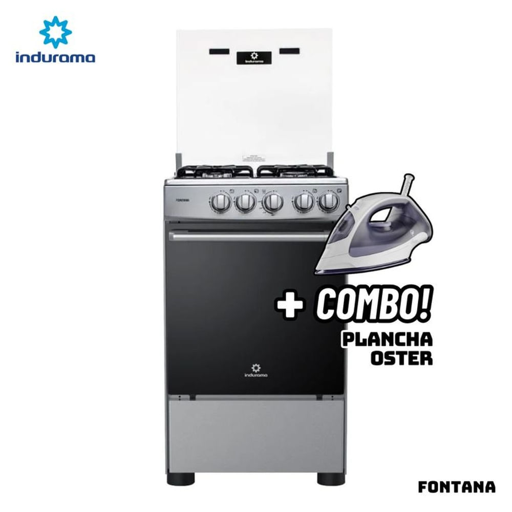 COCINA DE PIE INDURAMA A GAS 4 HORNILLAS - FONTANA - PLANCHA OSTER COCINA DE PIE INDURAMA A GAS 4 HORNILLAS - FONTANA - PLANCHA OSTER