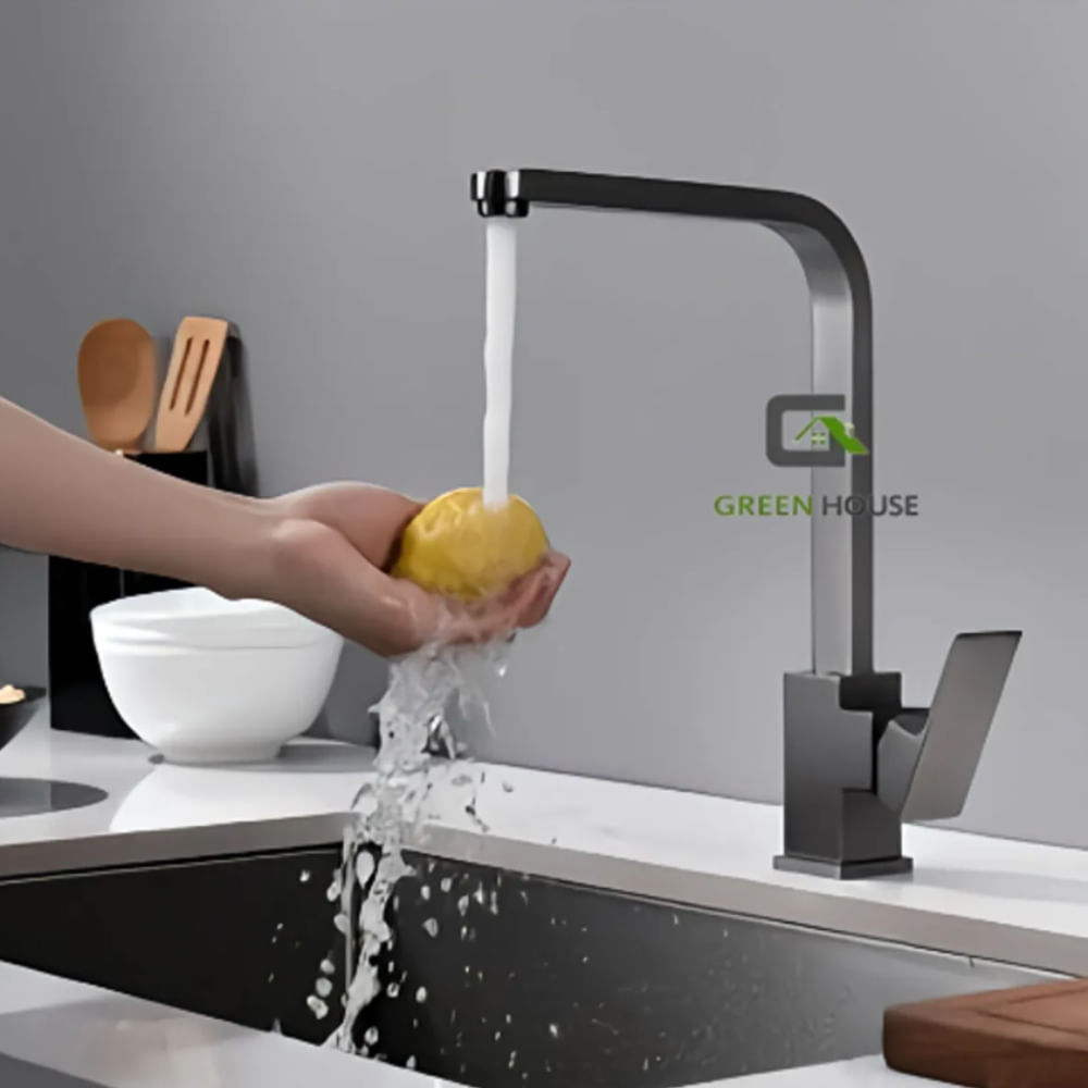 GRIFERIA MEZCLADORA NEGRO ACERO INOXIDABLE GIRO 360 GRADOS